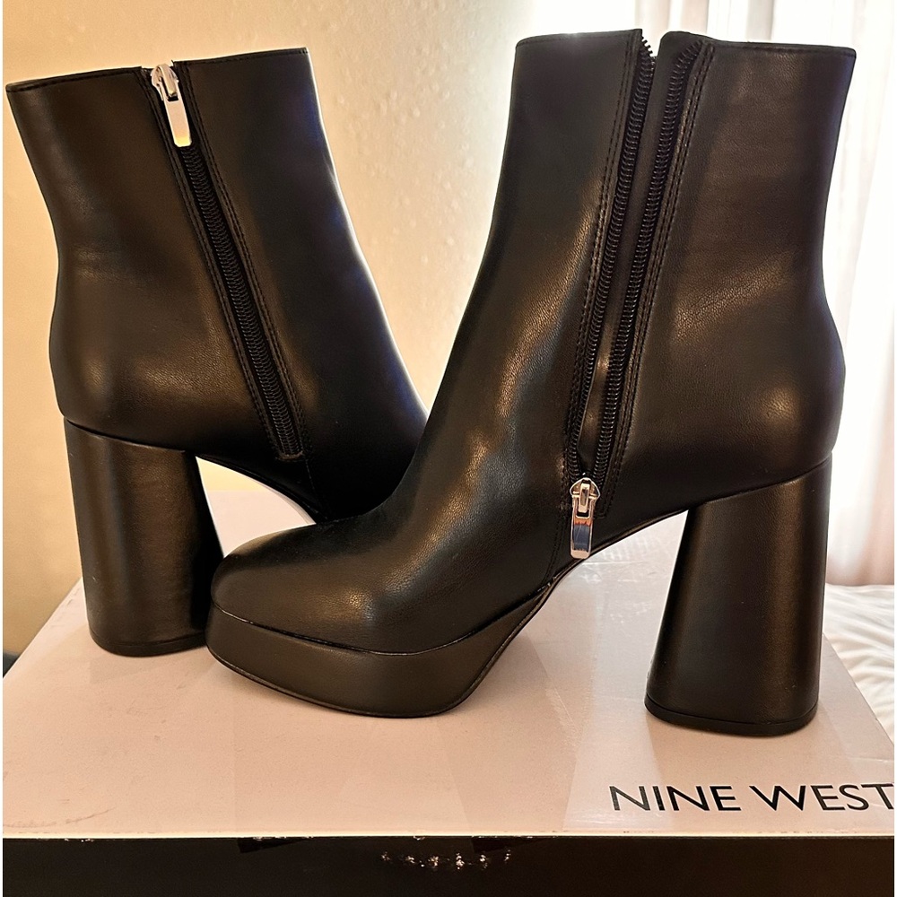 🟡 Nine West Velo Dress Booties - Black - Size 9M - PIOG - Picture 1 of 10